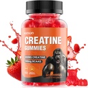 HOOLOO Creatina Gummies 5000mg Creatina Monoidrato, 1000mg BCAAs per Serving - Masticabile Vegan Zucchero Gummie Libere, Fiamma di Fragola (1 Mese di Alimentazione)