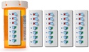 Riutilizzabile per 12+ Refill, Pillola/Medicazione/Vitamin/Pet Med Tracker & Reminder, Attacca alla tua Bottiglia, Senza Organizzatore, Schienale (bianco, 5-Pack)