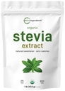Polvere di Stevia organica pura, 1 Pound (2,837 Servings), più alto grado Stevia Green Leaf Extract Reb-A | Aftertaste Bitter ridotto | 0 Calorie, dolcificante naturale, alternativa allo zucchero, Keto Friendly
