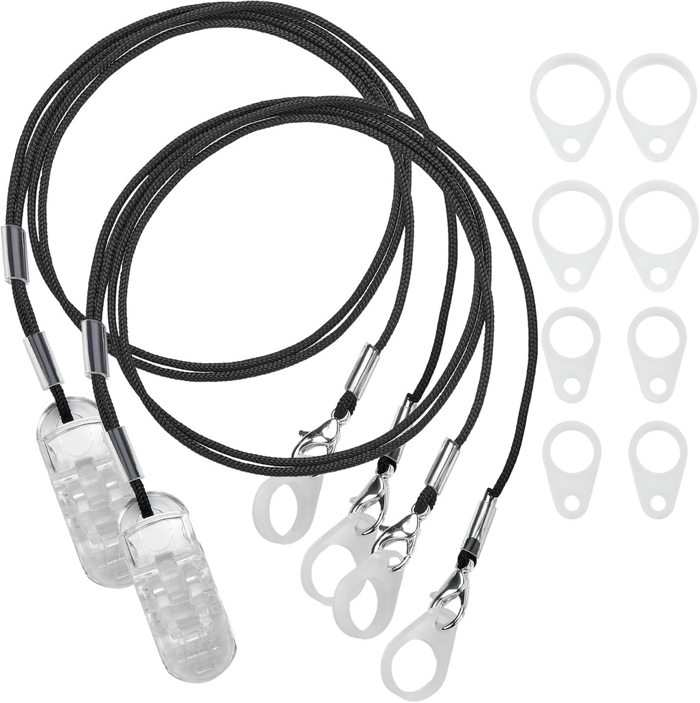 MEDca Hearing Aid Clips - Supporto protettivo con cordino anti-perso - corda con Loops e Clip e Clip di sicurezza Ideale per Behind The Ear Hearing Aids and Personal Sound Amplifiers, (Pack of 2)