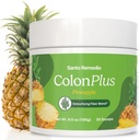 Santo Remedio Colon Plus, Pulitore di Colon, Integratore di fibre e probiotici di Psyllium dietetici, 30 Serve, Sapore di ananas