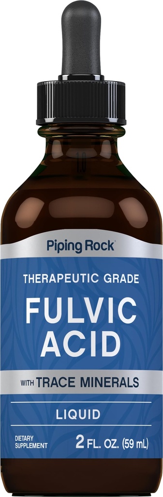 Piping Rock Liquid Fulvic Acid Drops | 2 fl oz | con Trace Minerals | Integratore ionico | Vegetariano, Non OGM & Gluten Free