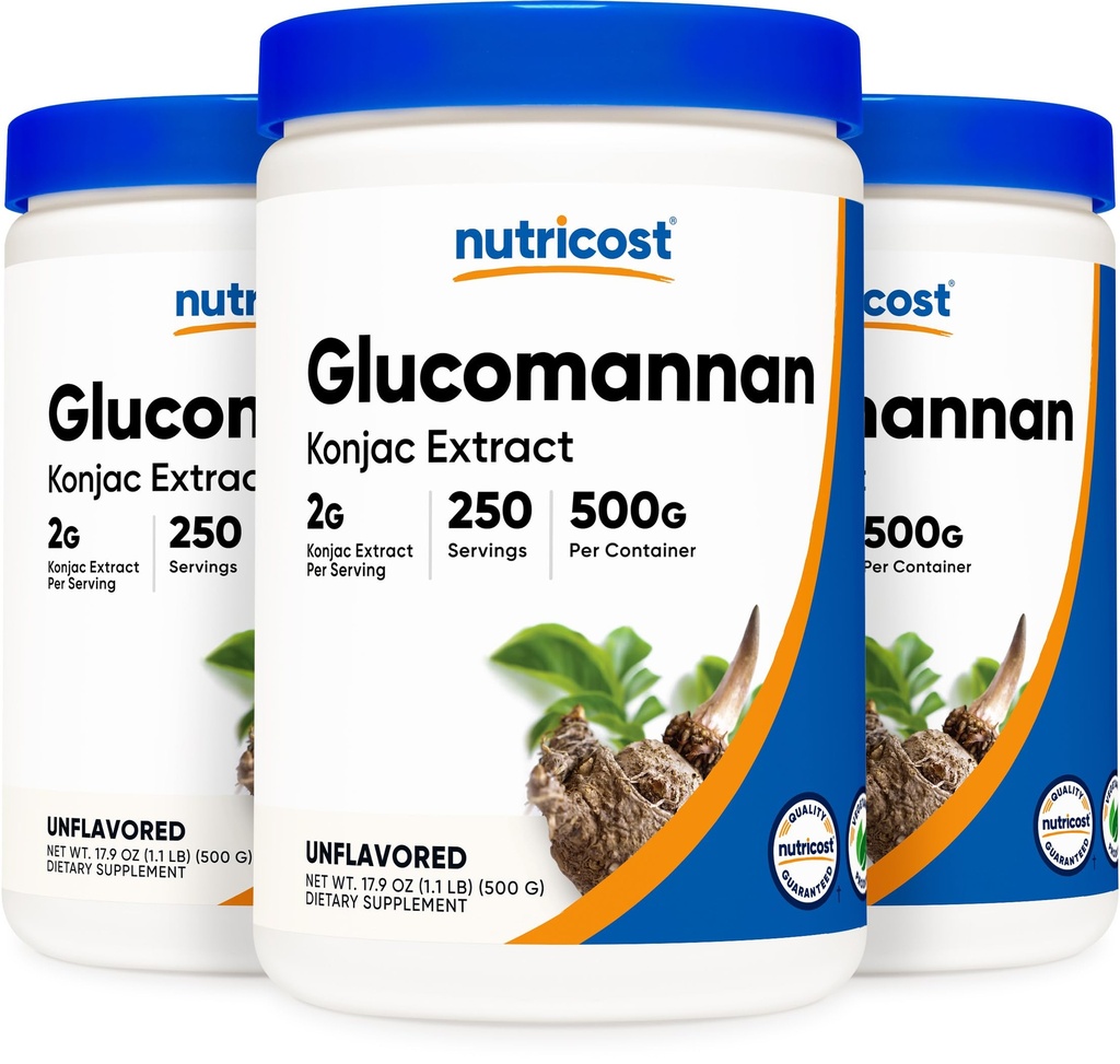 Nutricost Glucomannan Powder 500G (3 Bottles)