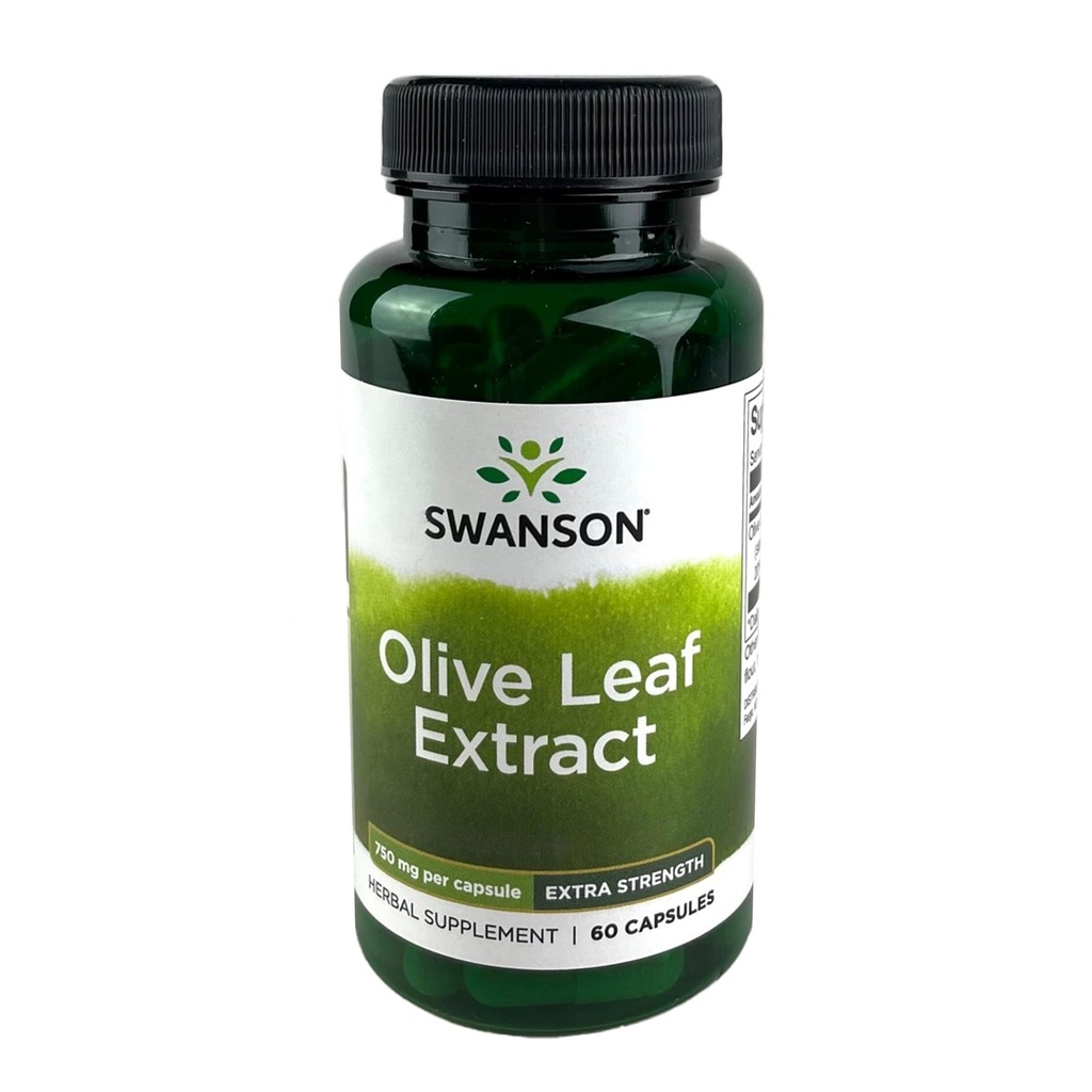Estratto di foglie di oliva Swanson con 20% Oleuropein - Fornisce supporto immunitario, promuove la salute del sistema cardiovascolare, e supporta la pressione sanguigna sana - (60 capsule, 750 mg ogni)