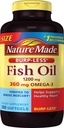 Burp-Less Fish Oil 1200 mg, 200 Softgels, Fish Oil Omega 3 supplemento per la salute del cuore