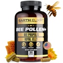 Earth Elixir 3-in-1 Organic Bee Pollen Capsule – Non OGM, Pure Raw Bee Pollen, Royal Jelly, Propolis Extract for Women & Men – Natural Energy, Immune & Vitality Support – 180 capsule Propolis