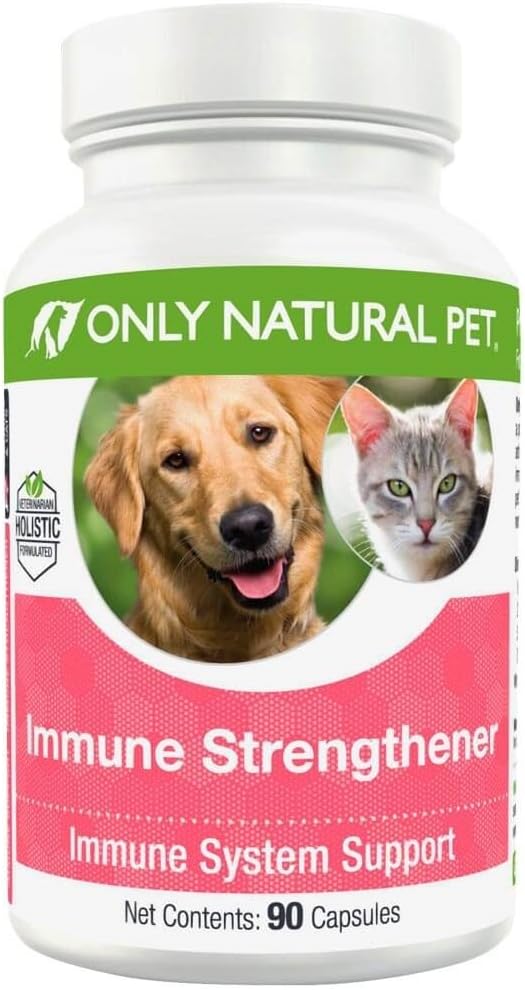 Solamente Natural Pet Immune Sistema Rinforzante Supplemento per Cani - Boost Cellulare sano, Digestivo, & Liver Funzione - Multivitamin Beta-Glucan & Antiossidante - 90 Capsule