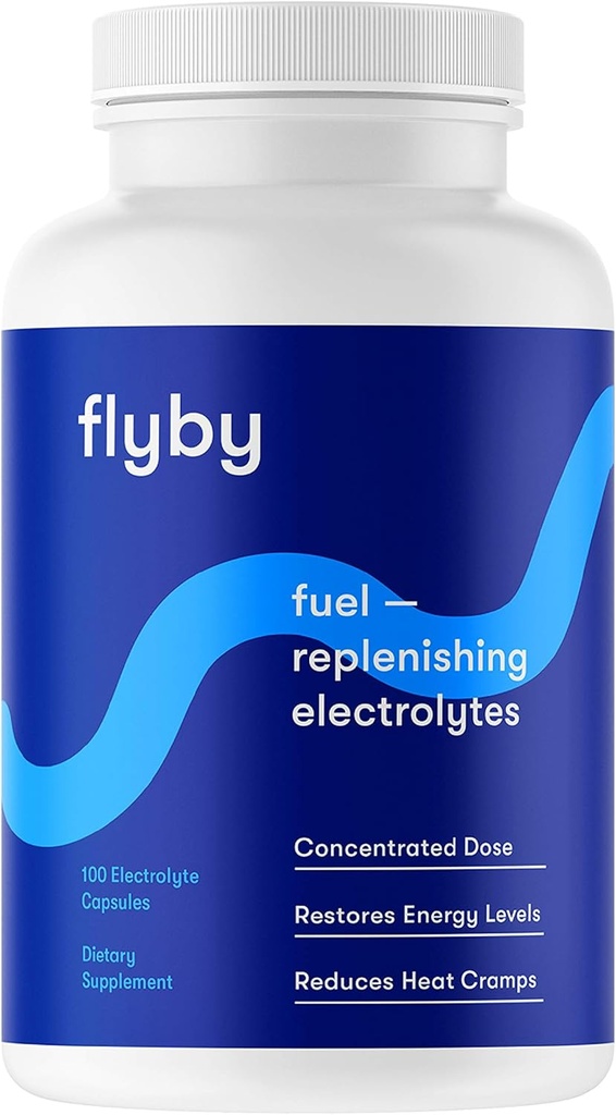 Flyby Electrolyte Compresse di ricambio - Pillole & Capsule per Rapida Riidratazione, Recupero, Keto & Cramps - Sale, Magnesio, Potassio, Sodio - Paleo, Keto & Vegan Friendly - 100 Capsule