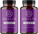 Qualia Night Sleep Aid | Non-Habit Forming | Science-Backed Supplement per il sonno profondo rinfrescante | Melatonin-Free, Vegan, Non OGM, Senza glutine