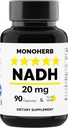 MONOHERB NADH 20 mg - 90 capsule vegetariane - Ridotto Nicotinamide Adenine Dinucleotide Supplemento