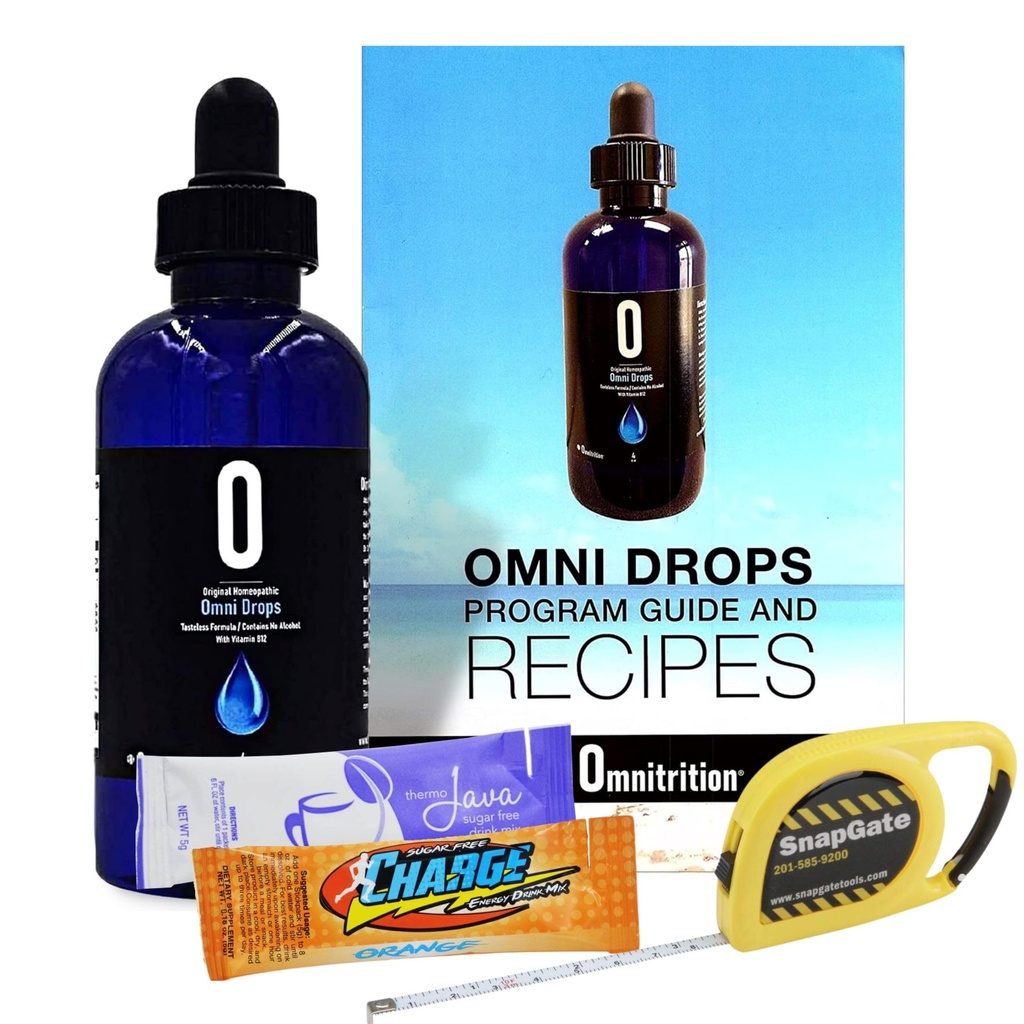 Omni Drop Program , autentico Omnitrition - Basic Bundle Include * 4 once bottiglia Omni Drops con vitamina B12 programma guida, campioni e una Snapgate 10 Ft.