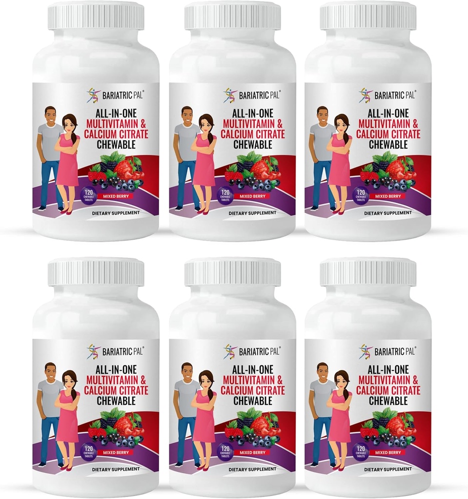 BariatricPal "All-in-ONE Chewable Multivitamin with Calcium Citrate & Iron - Misto Berry (180-Day Supply)