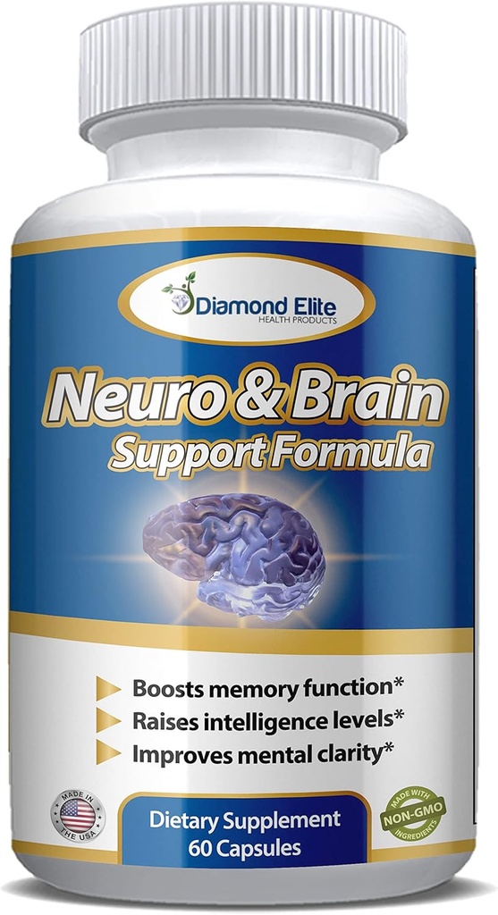 Neuro & Brain Care, Supplemento cervello ad alta resistenza per la memoria, messa a fuoco, & Clarity - Aumenta la funzione di memoria, livelli di intelligenza e messa a fuoco, supplemento di salute del cervello Premium per gli uomini e le donne, 60 capsule