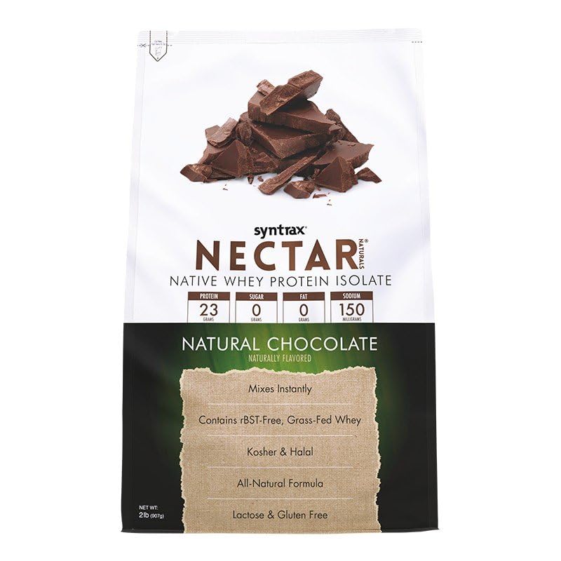 Sintrax Nectar Naturals, All Natural Whey Protein Isolate, Smooth & Creamy, Cioccolato Naturale, 2 lbs.