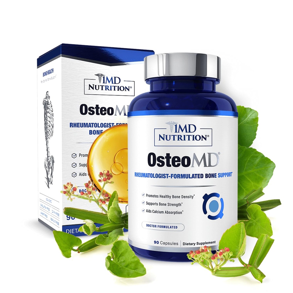 1MD Nutrition OsteoMD per il supporto completo - Supplemento per le donne e gli uomini - Promuovere la densità w/Vitamin D - Hydroxyapatite w/Vitamin D3 & K2-90 capsule