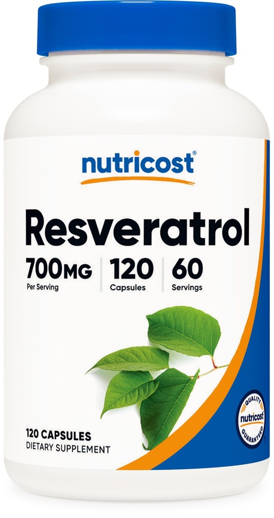 Nutricost Resveratrolo 700mg, 120 Capsule - Vegan, Gluten Free, Non OGM
