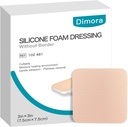 Dimora Silicone Foam Dressing Senza Border 10 Pack- 3"x 3" Altamente assorbente Adesive Bandages Impermeabile per Guarnizioni, Tappeti per la cura dei tessuti e abiti