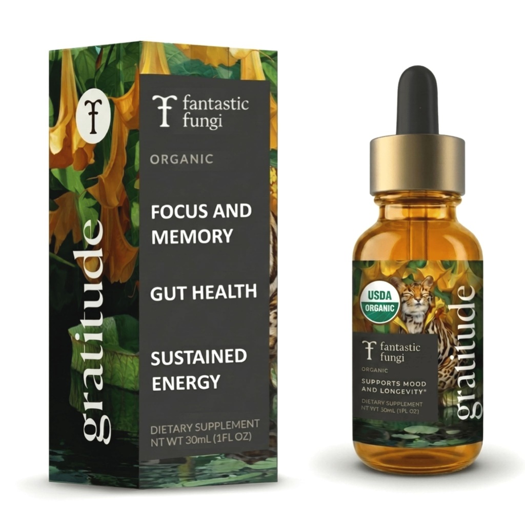 Fantastico Fungi Mushroom Extract - 8-in-1 Organic Complex Mushroom Supplement con Cordyceps, Reishi, Lion’s Mane, Chaga, Turchia Tail, Shiitake, Maitake & Tremella - Adaptogen Liquid Tincture, 1 fl oz