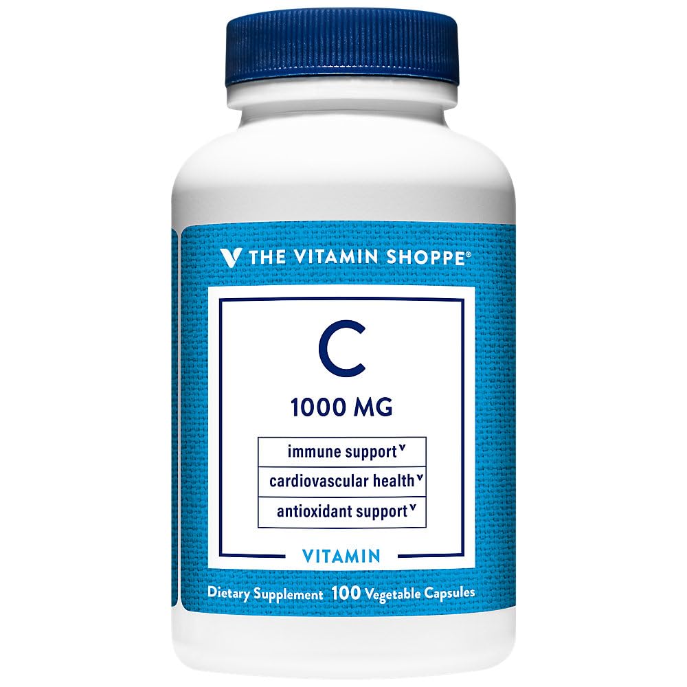 La vitamina Shoppe C-1000 1.000MG, Antiossidante che supporta la salute immunitaria e cardiovascolare (100 capsule)