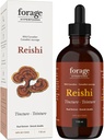 Forage Hyperfoods- Original Canadian Wild Reishi Mushroom Superfood Liquid Supplement Tincture, Vegan, Non OGM, Migliora il sistema immunitario e la risposta di stress, Naturale Calm, 118ML