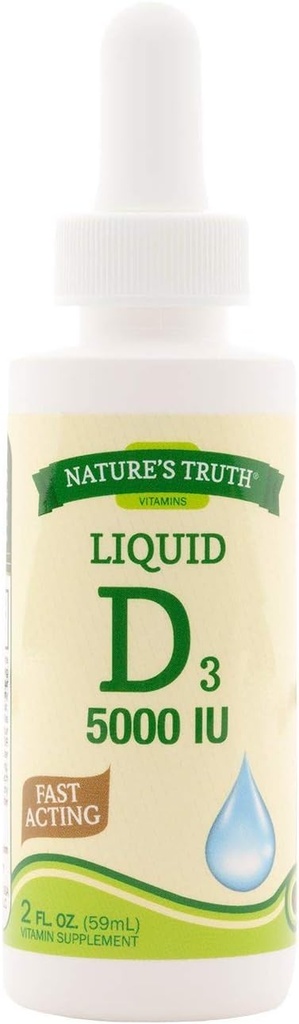 Verità della natura D3 5000 IU Supplemento rapido della vitamina Liquido - 2 oz, Confezione di 5