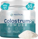 Polvere di Colostrum puro 130g, 40% IgG, 65 Serve | Prima 4-6 Ore Latte, Grass-Fed, Pastura Raised, Unflavored Bovine Colostrum Supplemento da Midwest USA Farm | Calostro Bovino para Adultos