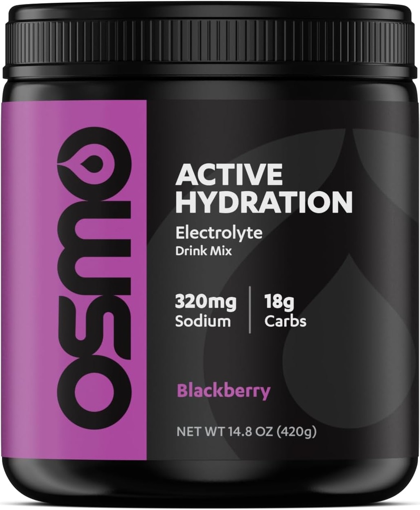 Polvere di elettrolito di idratazione attiva di Osmo (20 Serve) - Include sodio, magnesio, potassio, carboidrati e vitamine, zucchero di canna - tutti gli ingredienti naturali, 3X idratazione più veloce, potenzia la potenza e l'eccedenza