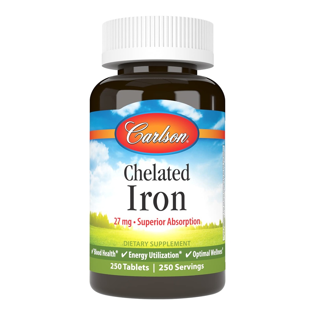 Carlson Labs Chelated Iron 27mg, 250 compresse