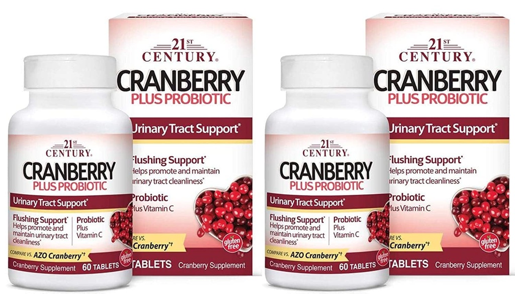 21st Century Cranberry Plus Probiotic Tablets,2 Conte