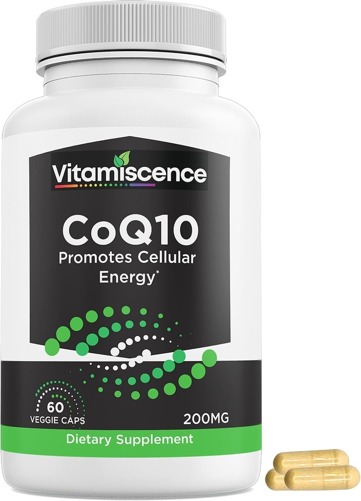 CoQ10, One Pack, 200mg, 60 Capsule Count. Promuove l'energia cellulare, antiossidante, Co q10 Supplementi, per gli uomini e le donne.