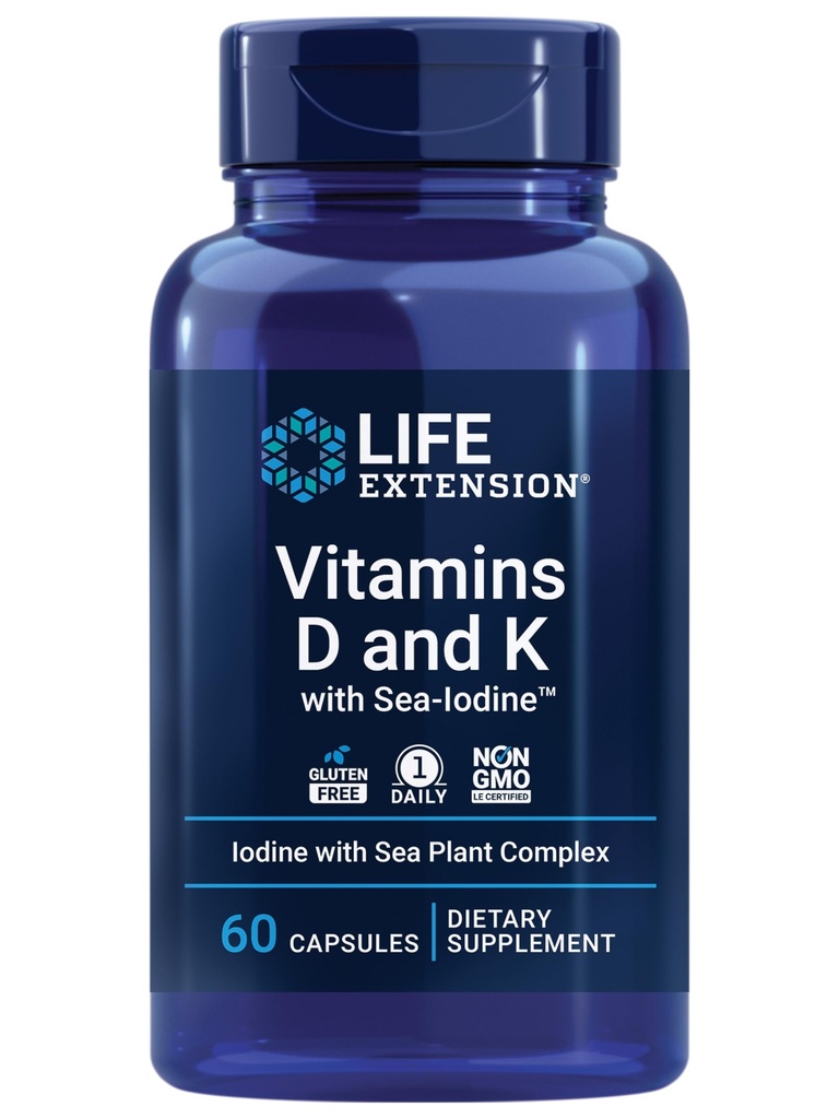 Curcumina e vitamine D & K con capsule Sea-Iodine per Immune, Bone, Cuore e supporto tiroide