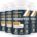 Probiotici per gli uomini, 500 miliardi di CFU & 12 Strains Probiotici per gli uomini, con Turmerico, Mirtillo, Goji - Probiotici per la salute digestiva, Gut, Immune & Bloating, Prostate & Urinary Tract Health, 240 Capsule