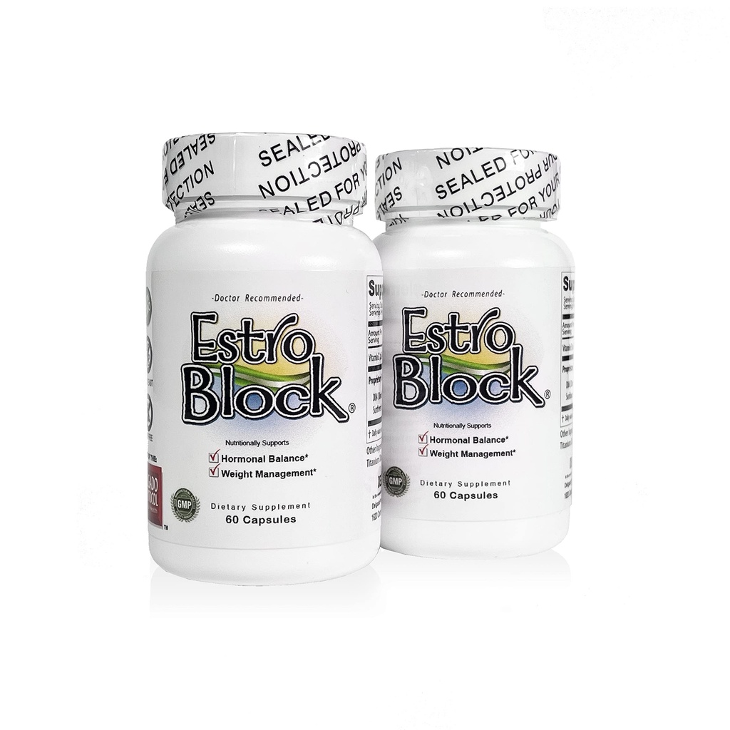 Estroblock - 2-Pack 120 Capsule Totale - DIM & Indole 3-Carbinolo per l'equilibrio ormonale naturale, Acne - Anti Tossico Estrogeno Aromatasi Inibitore Blocker. Vegan,Soy-Free, Dairy-Free, Non OGM (2)