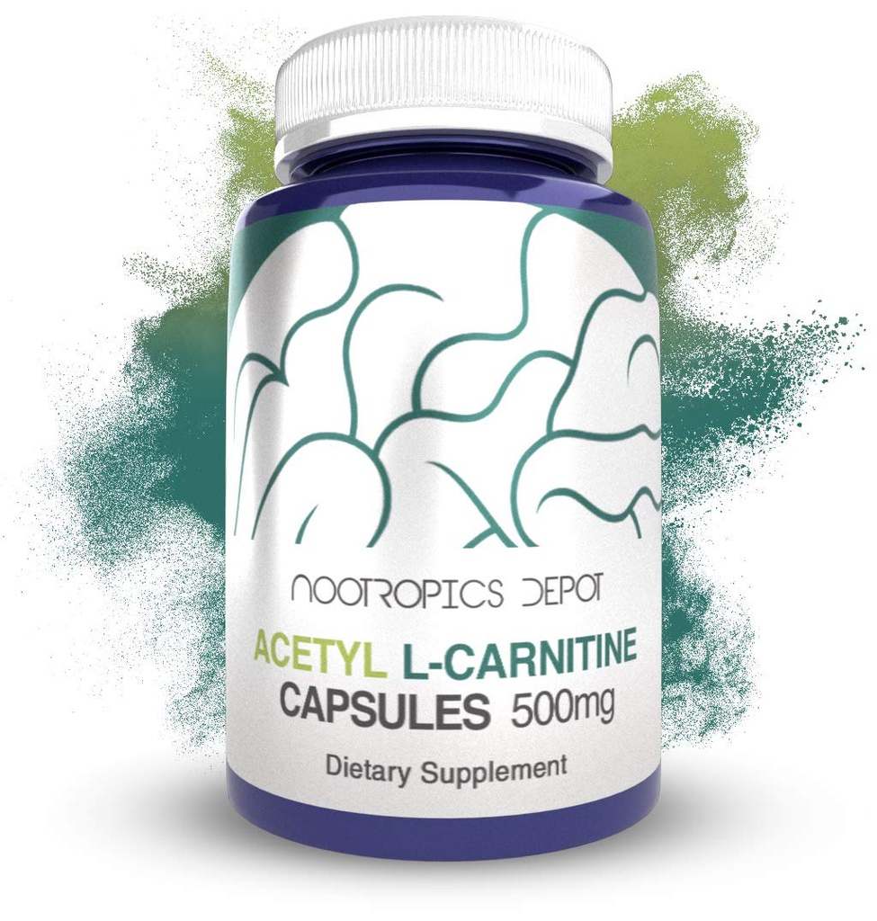 Nootropics Depot Acetyl L-Carnitine Capsule | 500mg | 90 Count | HCL Form | Energy Supplement | Supporti funzione mitocondriale | ALCAR HCL