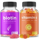 NutraChamps Biotin Gummies e (2-Pack) Vitamina C Gummies Bundle