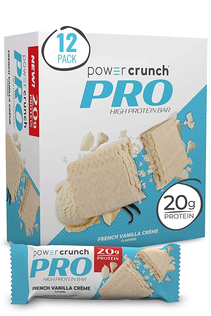 Power Crunch PRO, French Vanilla Crème, 2 once (12 Conte)