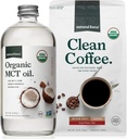 Natural Force Organic Ground Clean Coffee + Organic MCT olio Bundle – 100% Pure Coconut MCTs & Mold & Mycotoxin Free Coffee – Non-GMO, Keto, Paleo e Vegan - 10 Oz Bag e bottiglia di vetro 16 Oz