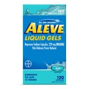 Capsule liquide di Aleve, capsule di sodio di Naproxen 220 mg (NSAID), Riduttore di dolore / febbre, Rilievo di dolore veloce, 120 conte