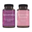Riserva bellezza, Resveratrolo 500 mg, Supplemento antiossidante per il cuore e la salute cellulare 30 Caps & Cheatin Hair Booster con Biotin & Resveratrolo, Hair and Nail Growth Supplement 120 Caps