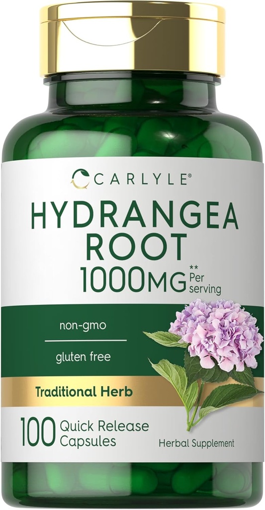 Carlyle Hydrangea Root Capsule | 1.000mg | 100 Count | Non OGM, Gluten Free Extract