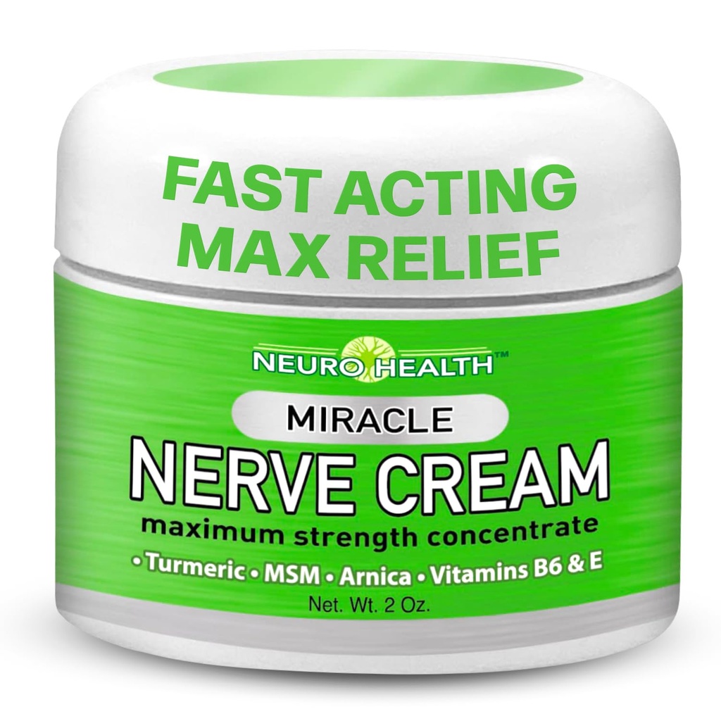 Miracle Nerve Cream - Massima resistenza - Miscela di curcuma e Arnica per Neuropatia Discomfort Relief - Soothing Foot & Hand Formula con MSM, B6, E - Made in USA
