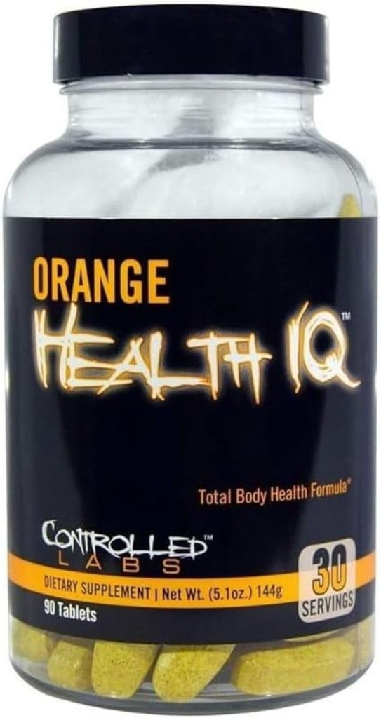 CONTROLLED LABS Orange Health IQ Supplemento giornaliero per uomini e donne, 90 compresse, Stamina potenziata, Energia, Funzione Cardio nel tuo allenamento e sport