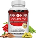 Toplux Berberina con Ceylon Cinnamon e Bitter Melon 2100mg - Alta purezza 97% HCL Berberina Supplemento, Supporti Salute & Sistema immunitario, Non OGM Vegan 90 capsule
