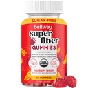 Bellway Super Fiber Gummies per Adulti - Zucchero Free Organic Fiber Supplement Gummies con 4g di Fibra per Serving - Prebiotic Chicory Root Fiber per Digestive Gut Health, Raspberry Lemon, 60 Conte