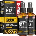 (2 Pack) - Liquido B12 Spray 5000 mcg - Vitamina B12 Sublingual - Vegan B12 Vitamin Spray - Methylcobalamin Vitamin B12 Liquid Boosts Energy & Mood - Gluten-Free & Non-GMO