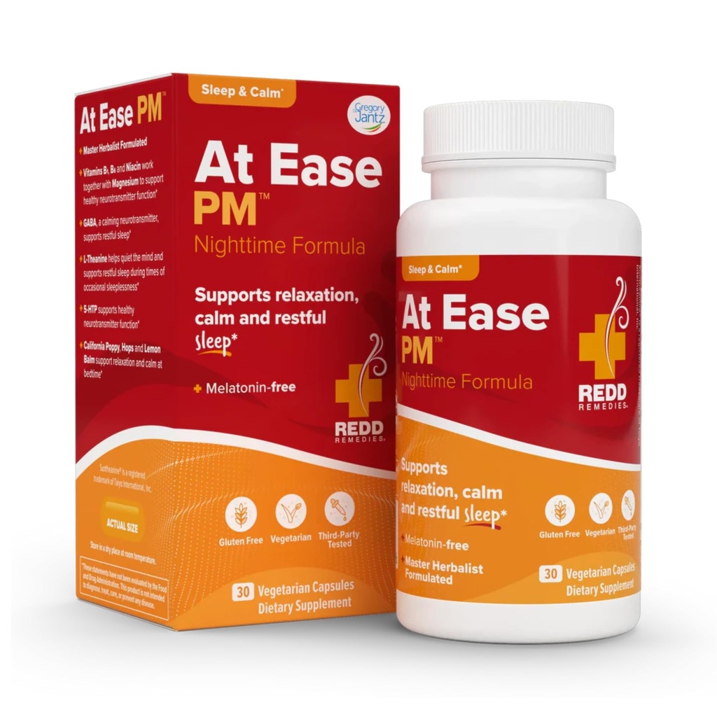 Redd Remedies, a Ease PM, Natural Sleep Aid, Supports Relax, 30 capsule vegetariane