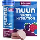 Tavolette Nuun Sport Electrolyte con Magnesio, Calcio, Potassio, Cloruro & Sodio, Gluten Free & Vegan, Tri-Berry, 8 Pack (80 Servings Total)
