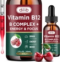Vitamina B12 Complesso 5000 mcg | Vegan B12 Liquid Drops Sublingual Supplement | Methylcobalamin w/Folate, Biotin, Vitamina C, B3, B5, B6, & B8 per l'energia a lungo termine e il metabolismo sano, 2 fl. oz.