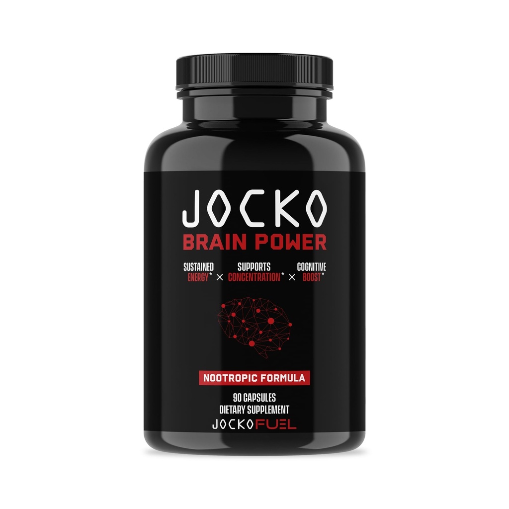 Jocko Fuel Brain Power - Integratori Dietetici Nootropici per Memoria & Focus wiht L Theanine, L Carnitina- Energy & Focus Supplement (90 capsule)