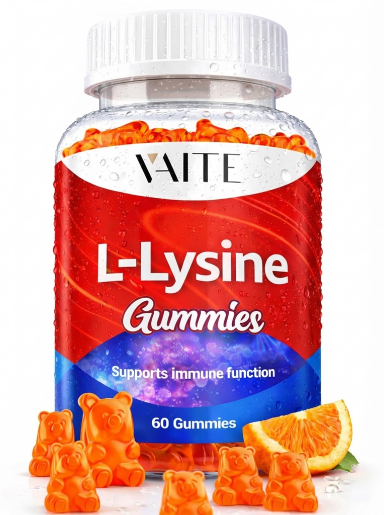 L-Lysine 1000mg Gummies - Supporta Pelle, Lip, Vegan, Gluten Free, Vitamine per Adulti Tessuto Salute e Immune Sistema, Chewables, Aminoacido Vitamin Supplements & Complex Supplements, Non OGM